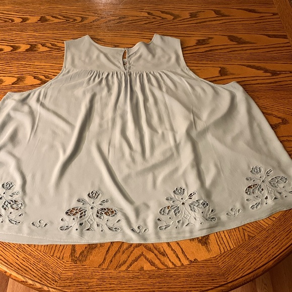 Torrid Light Blue Sleeveless Top with cut out designs - Picture 4 of 10